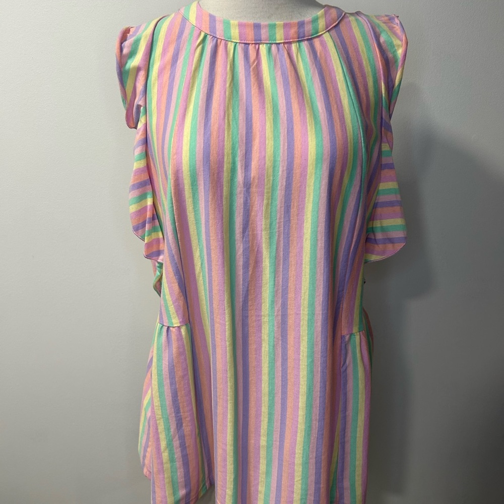 NWT Entro Pastel Striped Blouse Large